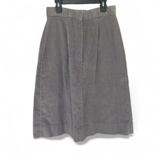 Vintage Modern Juniors gray corduroy pleated A-line midi skirt